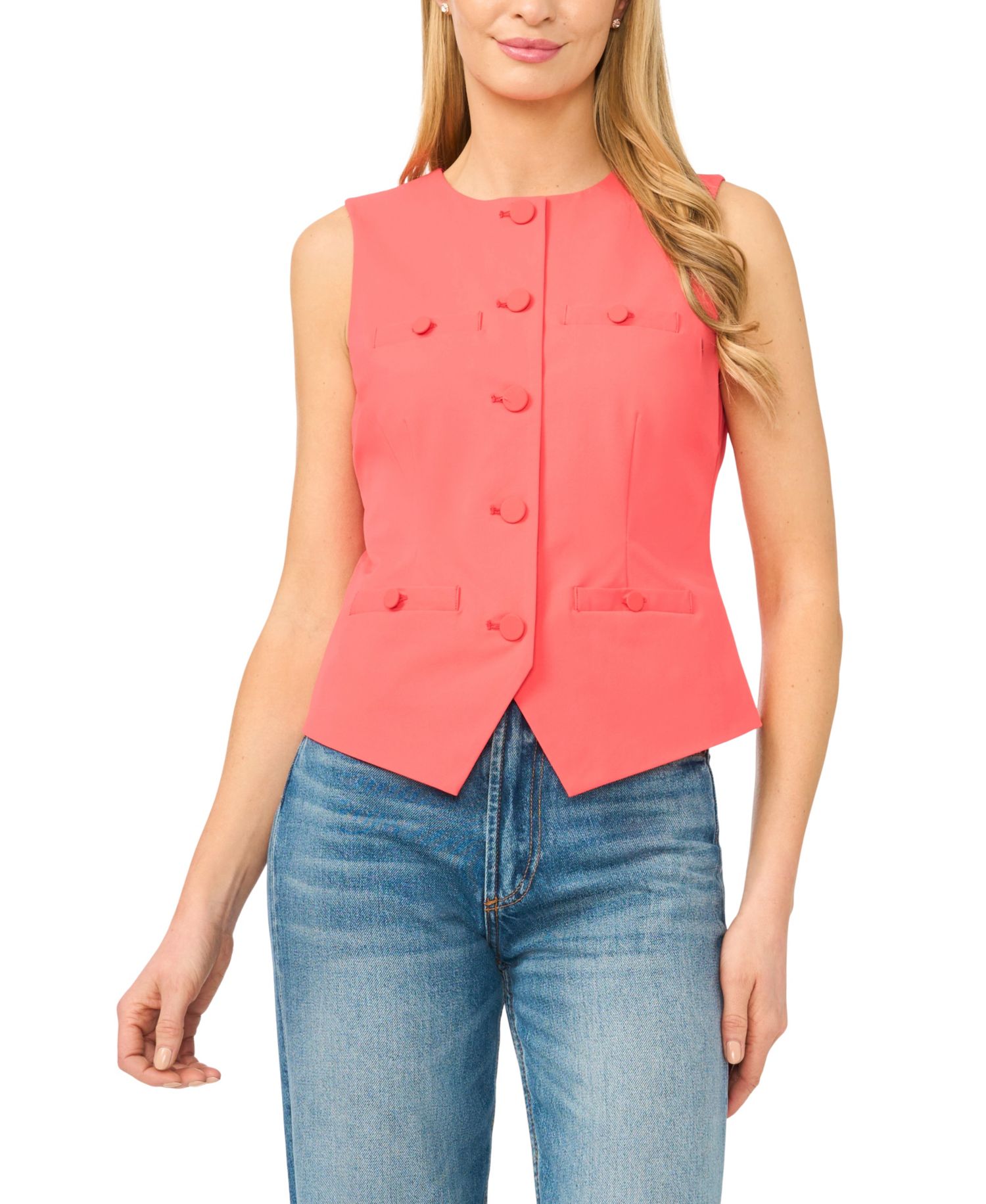 Women's Crewneck Button-Up Vest