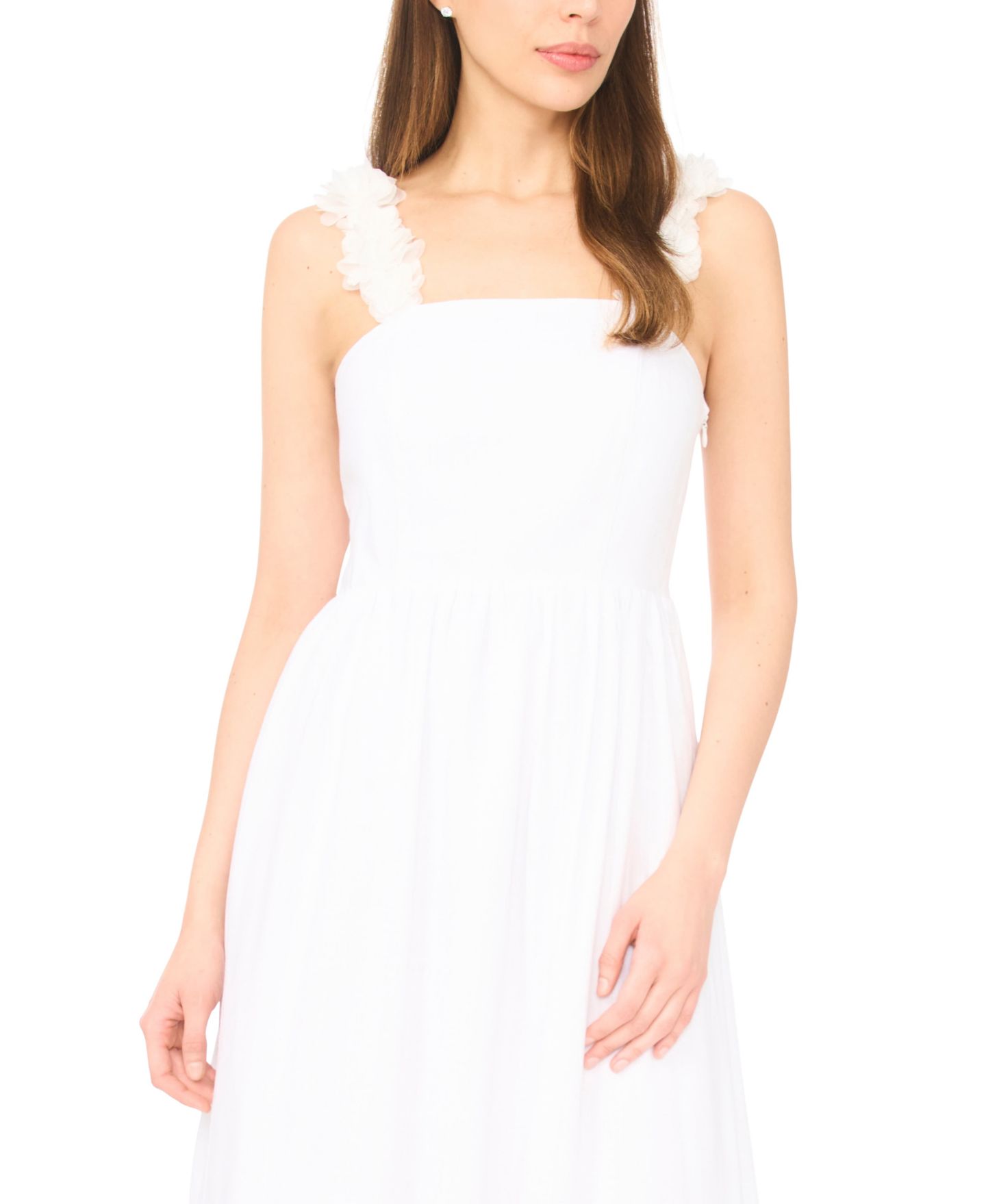Женское платье CeCe Square Neck Sleeveless Midi, цвет: Белый — фото 2