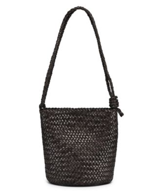 Reed Mini Woven Bucket Crossbody Bag