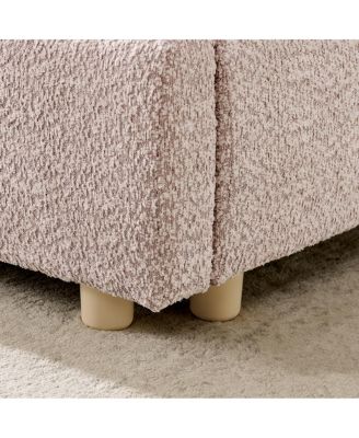 King Size Upholstered Bed Frame, Modern Minimalist Curved Headboard