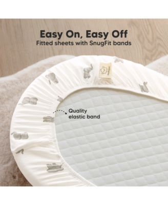 Bassinet Sheet for Baby Girls, Boys, 2-Pack Soothe Bassinet Fitted Sheets, Bedside Bassinet Mattress Sheet