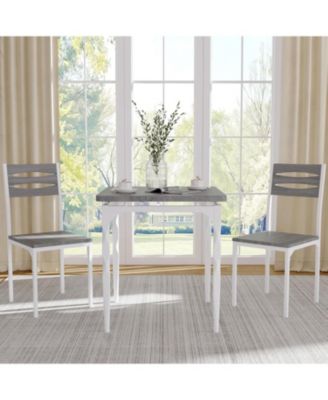 3-Piece Space-Saving Dining Set for 2, Modern Table with Spiral Legs, Compact Furniture for Apartment Kitchens