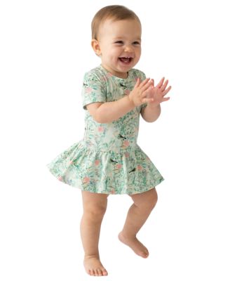 Baby Girls Sage Blossom Bamboo Twirl Dress with Bodysuit