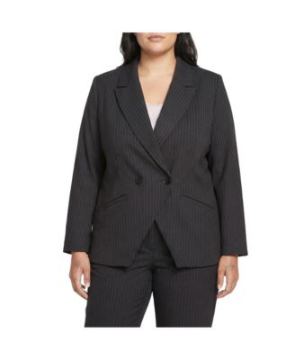 Plus Size Double Breasted Ponte Blazer