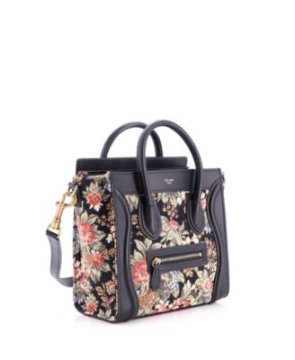 Nano Luggage Bag Printed Jacquard and Leather