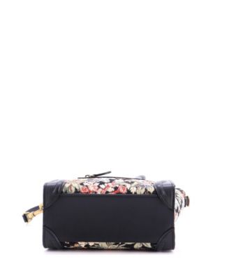 Nano Luggage Bag Printed Jacquard and Leather
