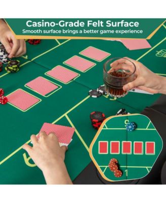 Foldable Poker Table with 8 Cup Holders
