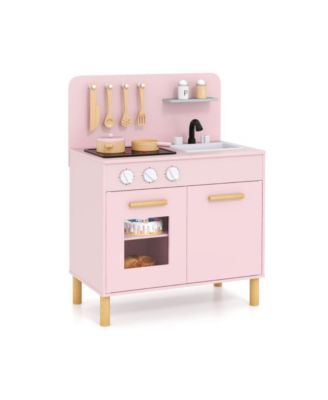 Kids Kitchen Playset with Cooking Accessories and Storage