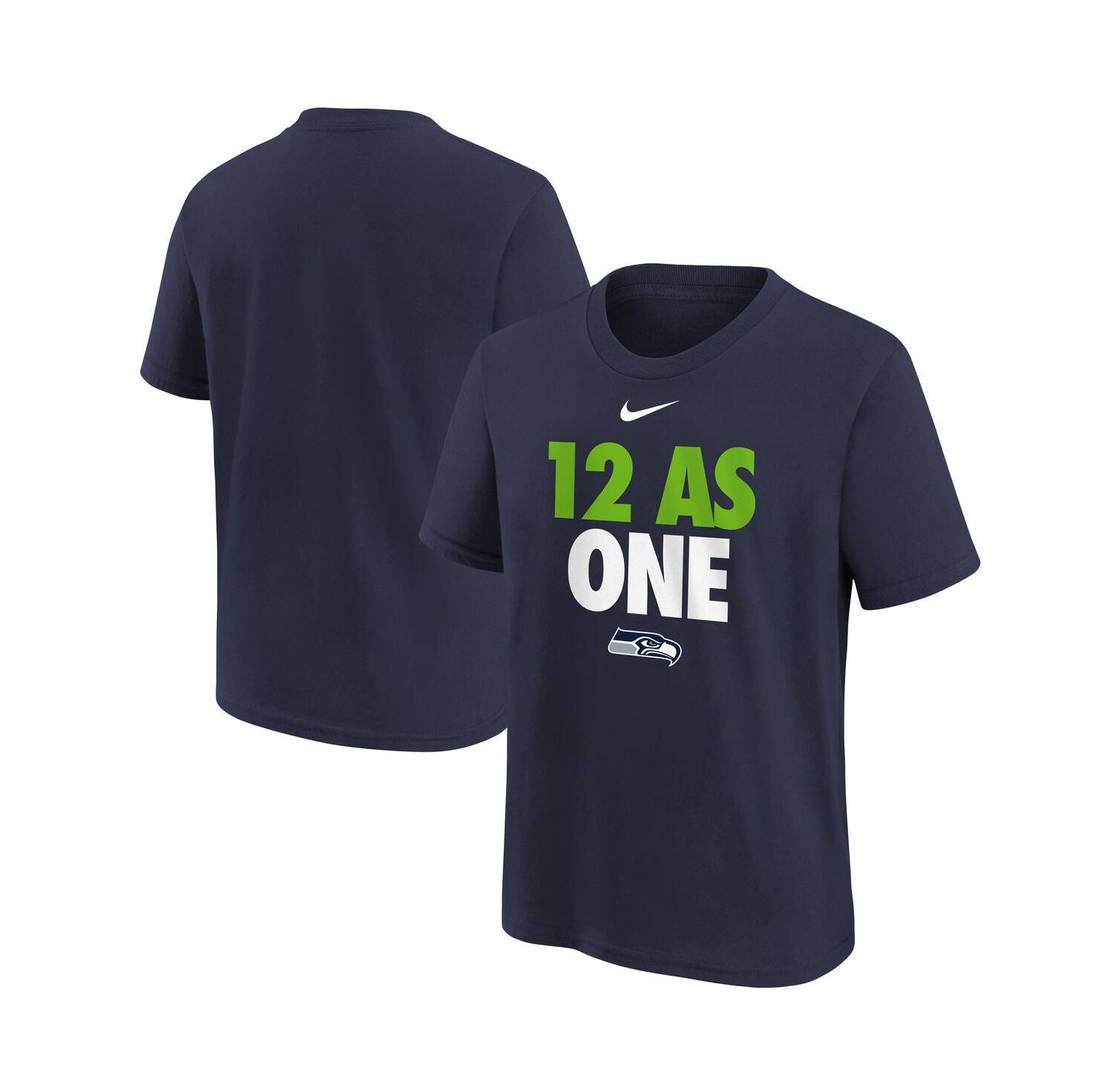 Big Boys and Girls College Navy Seattle Seahawks 12 As One T-Shirt