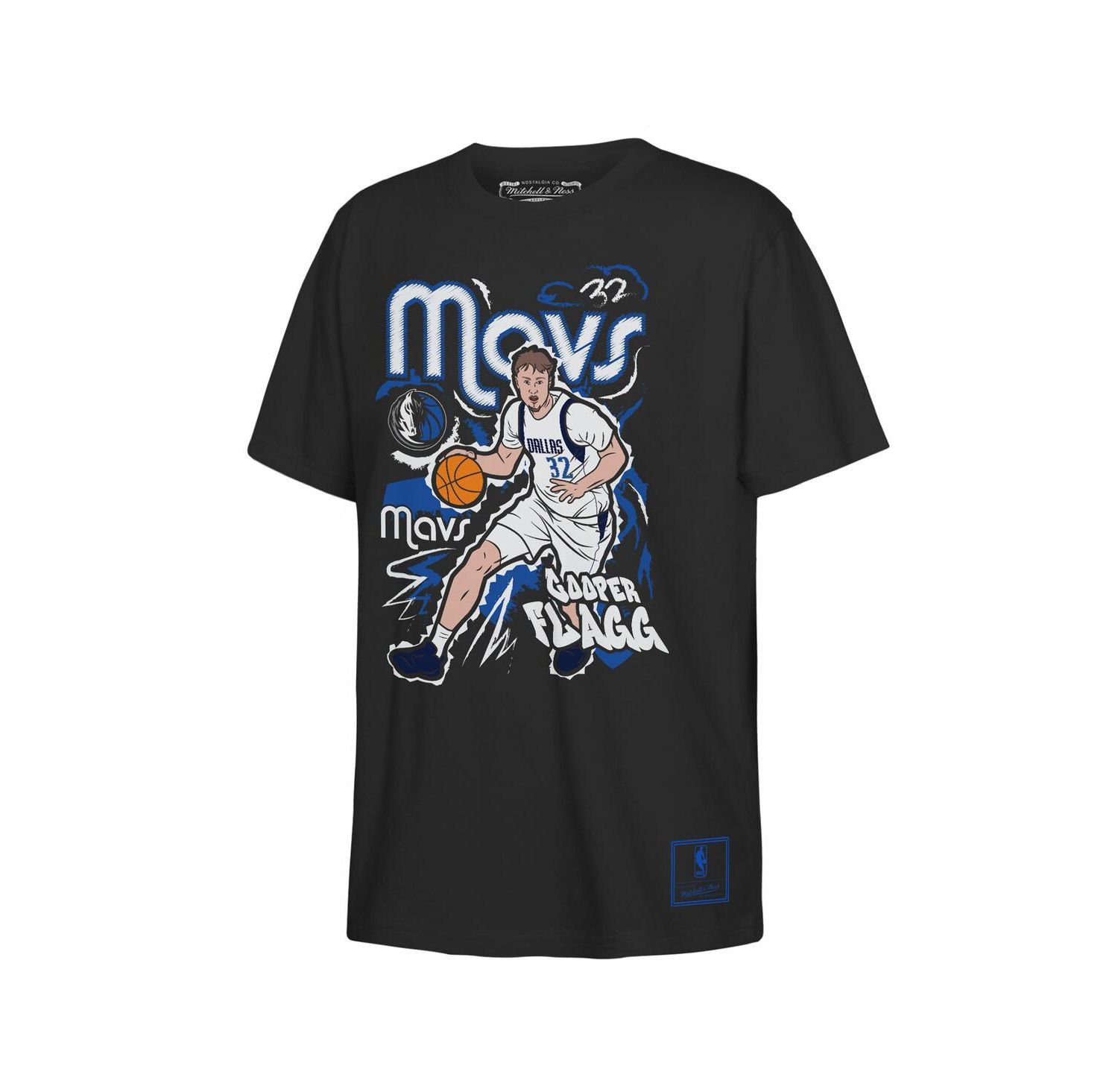 Big Boys and Girls Cooper Flagg Black Dallas Mavericks Chalked Up Player Name & Number T-Shirt
