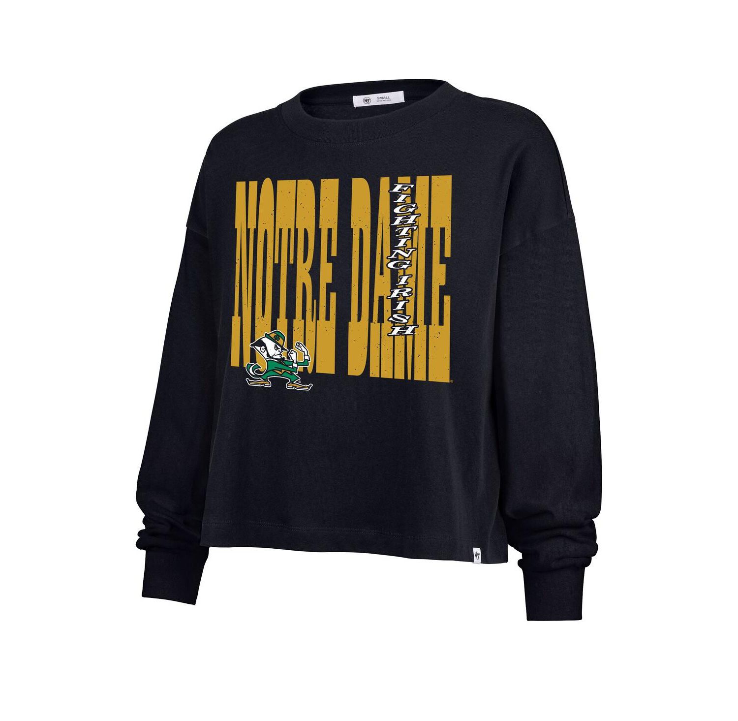 Women's Navy Notre Dame Fighting Irish Stacked Sydney Long Sleeve T-Shirt