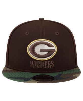 Men's Dark Brown Green Bay Packers Burnt Wood Camo 9FIFTY Snapback Hat
