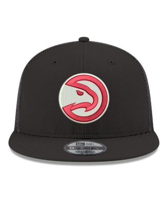 Men's Black Atlanta Hawks Core Logo Meshback 9FIFTY Snapback Hat