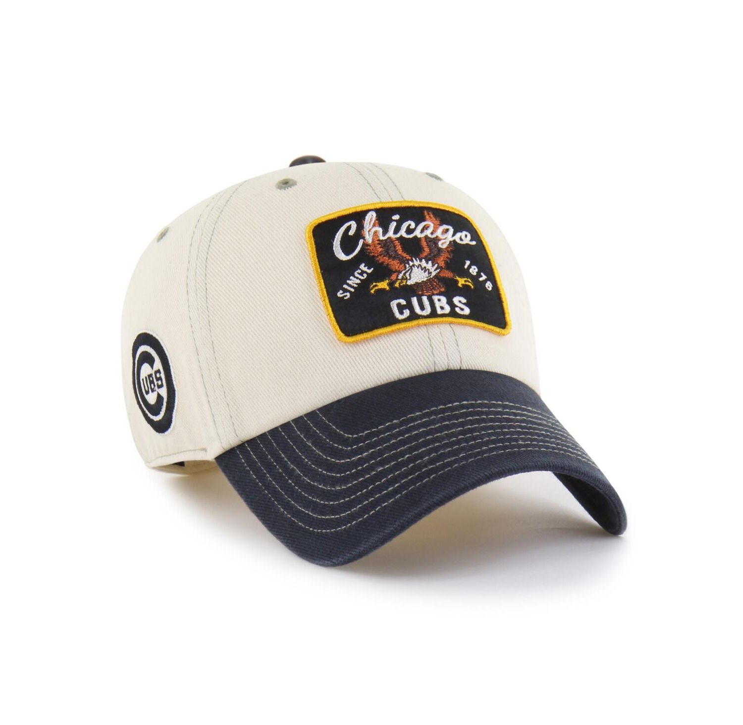 Men's Natural/Black Chicago Cubs Keepsake Collection Clean Up Adjustable Hat