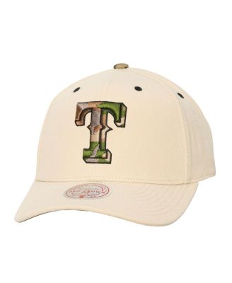 Men's and Women's Cream Texas Rangers Camo Logo Pro Crown Snapback Hat