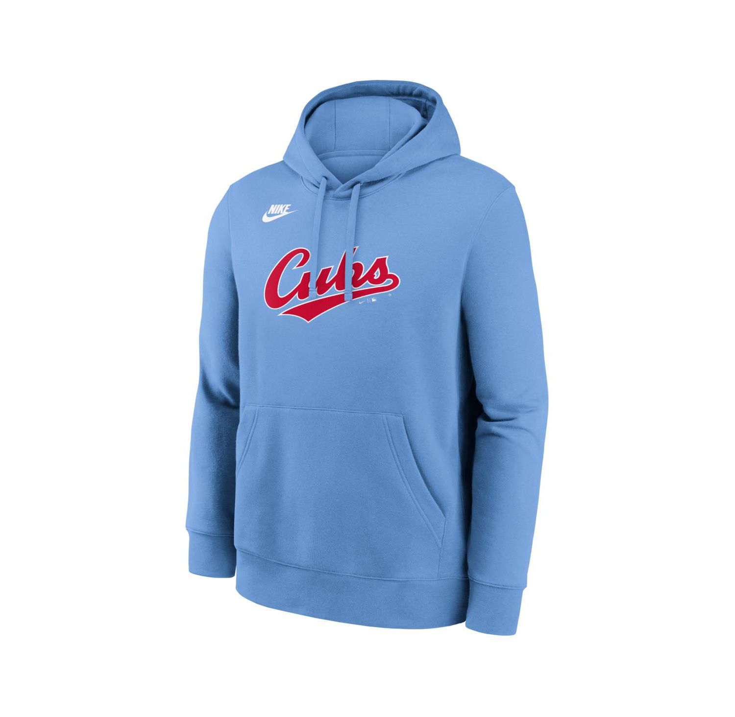 Men's Light Blue Chicago Cubs Cooperstown Collection Wordmark Club Hoodie