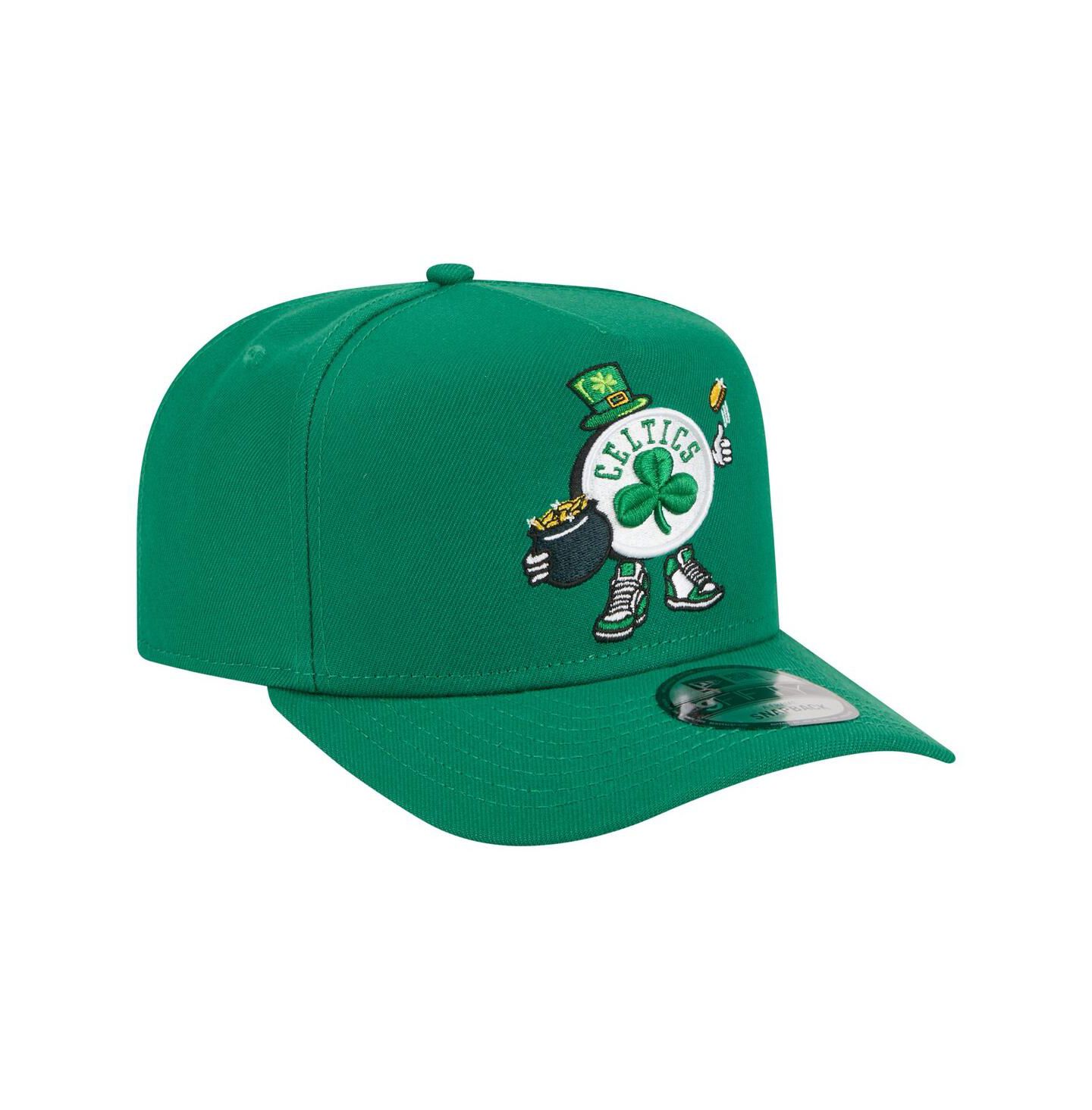 Мужская кепка New Era Kelly Green Boston Celtics Injection Cartoon Logo A-Frame 9FIFTY Adjustable Hat — фото 3