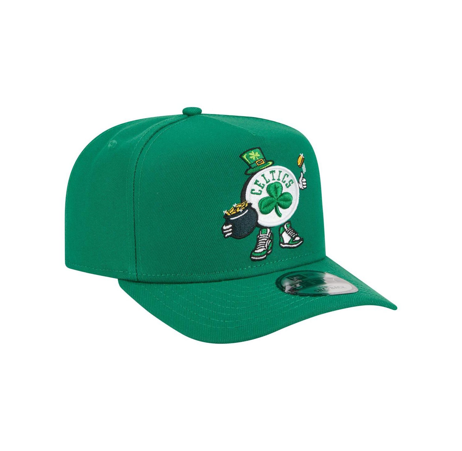 Men's Kelly Green Boston Celtics Injection Cartoon Logo A-Frame 9FIFTY Adjustable Hat