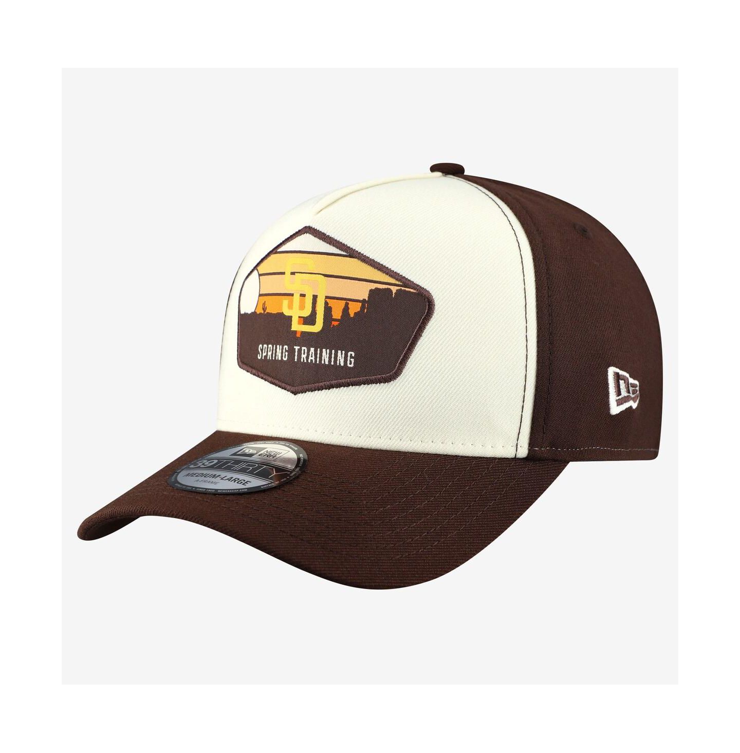 Мужские головные уборы New Era Stone San Diego Padres 2026 Spring Training Fan Pack Gradient 39THIRTY Flex Hat — фото 1