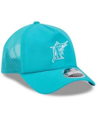 Men's Teal Florida Marlins 2026 Batting Practice Alternate Apex 9FORTY Adjustable Hat