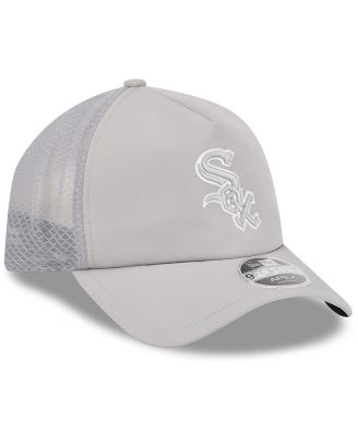 Men's Gray Chicago White Sox 2026 Batting Practice Apex 9FORTY Adjustable Trucker Hat