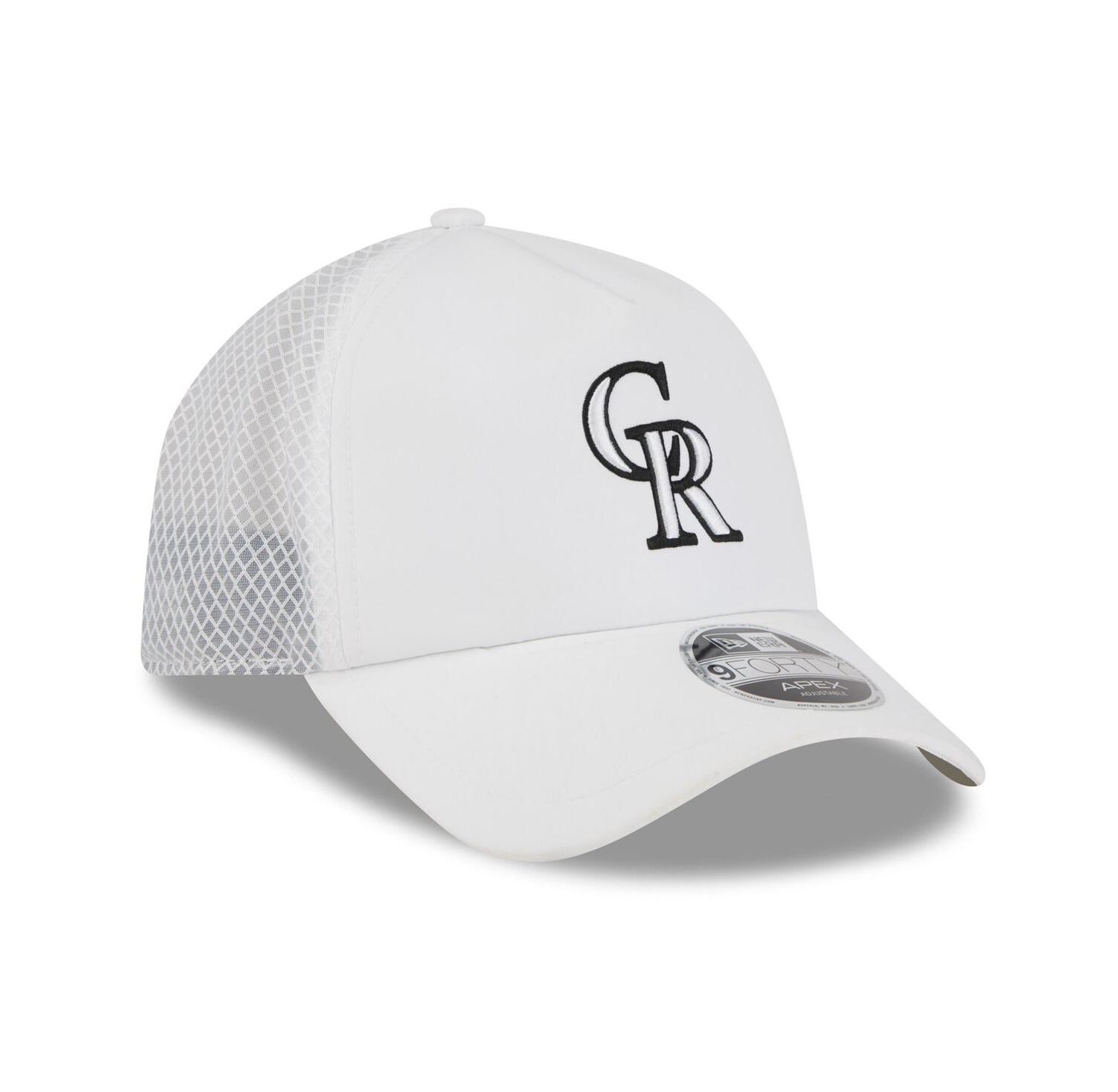 Men's White Colorado Rockies 2026 Batting Practice Apex 9FORTY Adjustable Trucker Hat