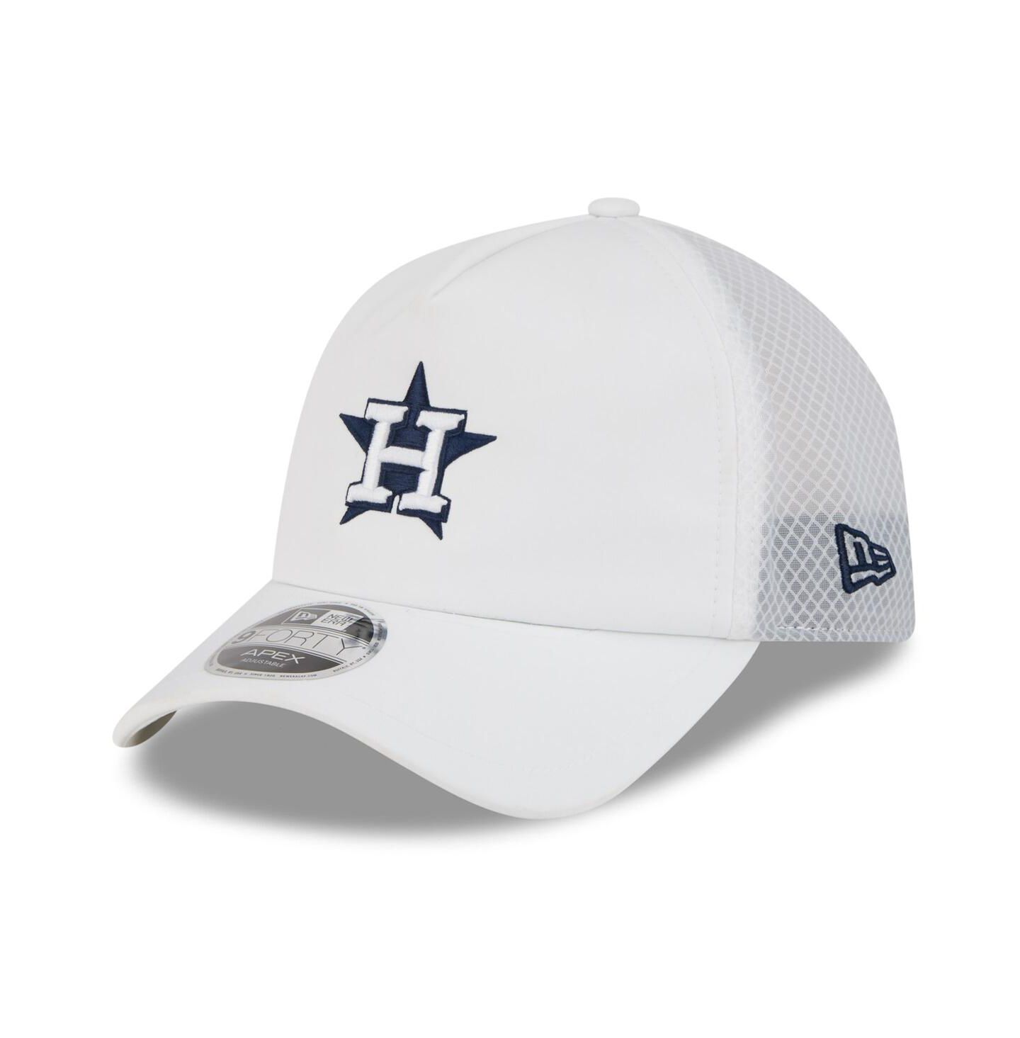 Мужская кепка New Era White Houston Astros 2026 Batting Practice Apex 9FORTY Adjustable Trucker Hat — фото 1