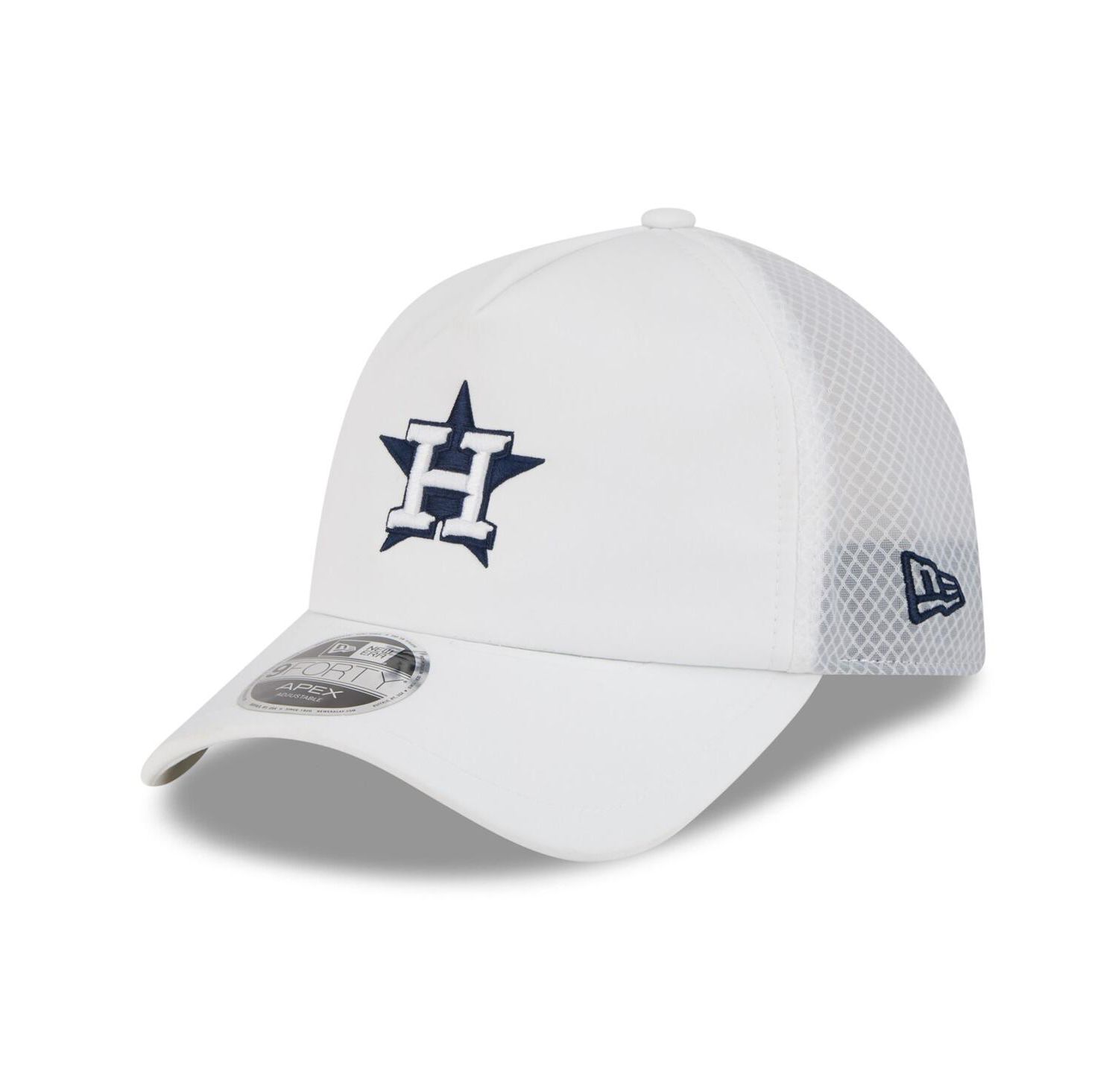 Men's White Houston Astros 2026 Batting Practice Apex 9FORTY Adjustable Trucker Hat