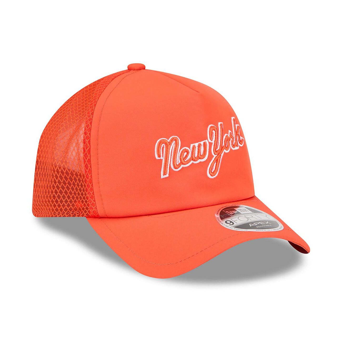 Мужская кепка New Era Orange New York Mets 2026 Batting Practice Apex 9FORTY Adjustable Trucker Hat — фото 3