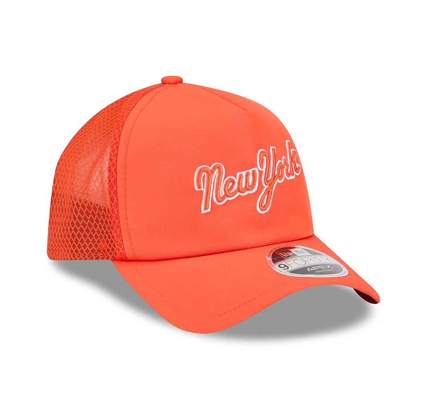 Men's Orange New York Mets 2026 Batting Practice Apex 9FORTY Adjustable Trucker Hat