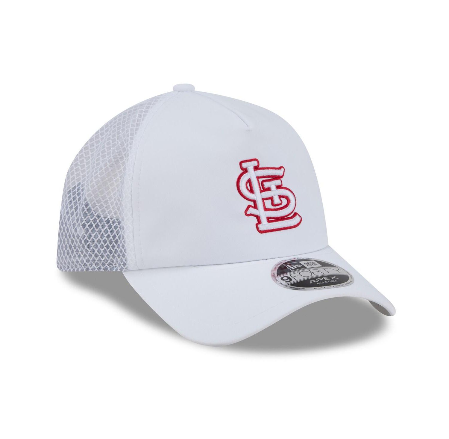 Men's White St. Louis Cardinals 2026 Batting Practice Apex 9FORTY Adjustable Trucker Hat