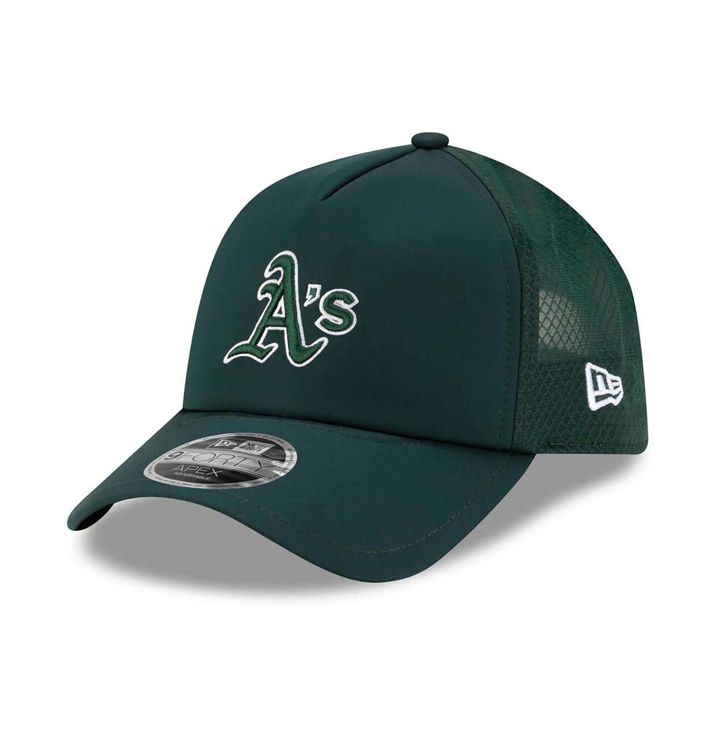 Мужская кепка New Era Green Athletics 2026 Batting Practice Apex 9FORTY Adjustable Trucker Hat — фото 1