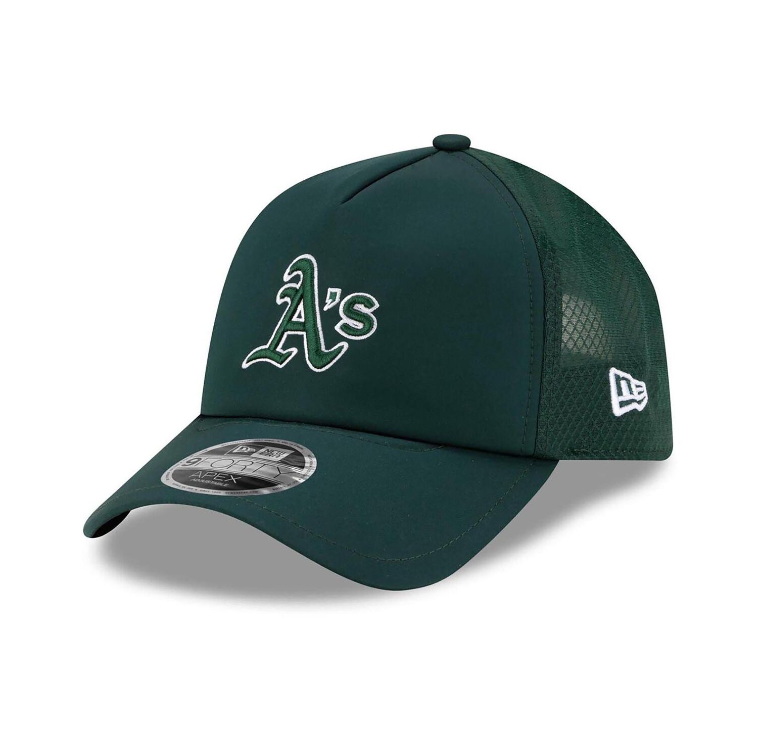 Men's Green Athletics 2026 Batting Practice Apex 9FORTY Adjustable Trucker Hat