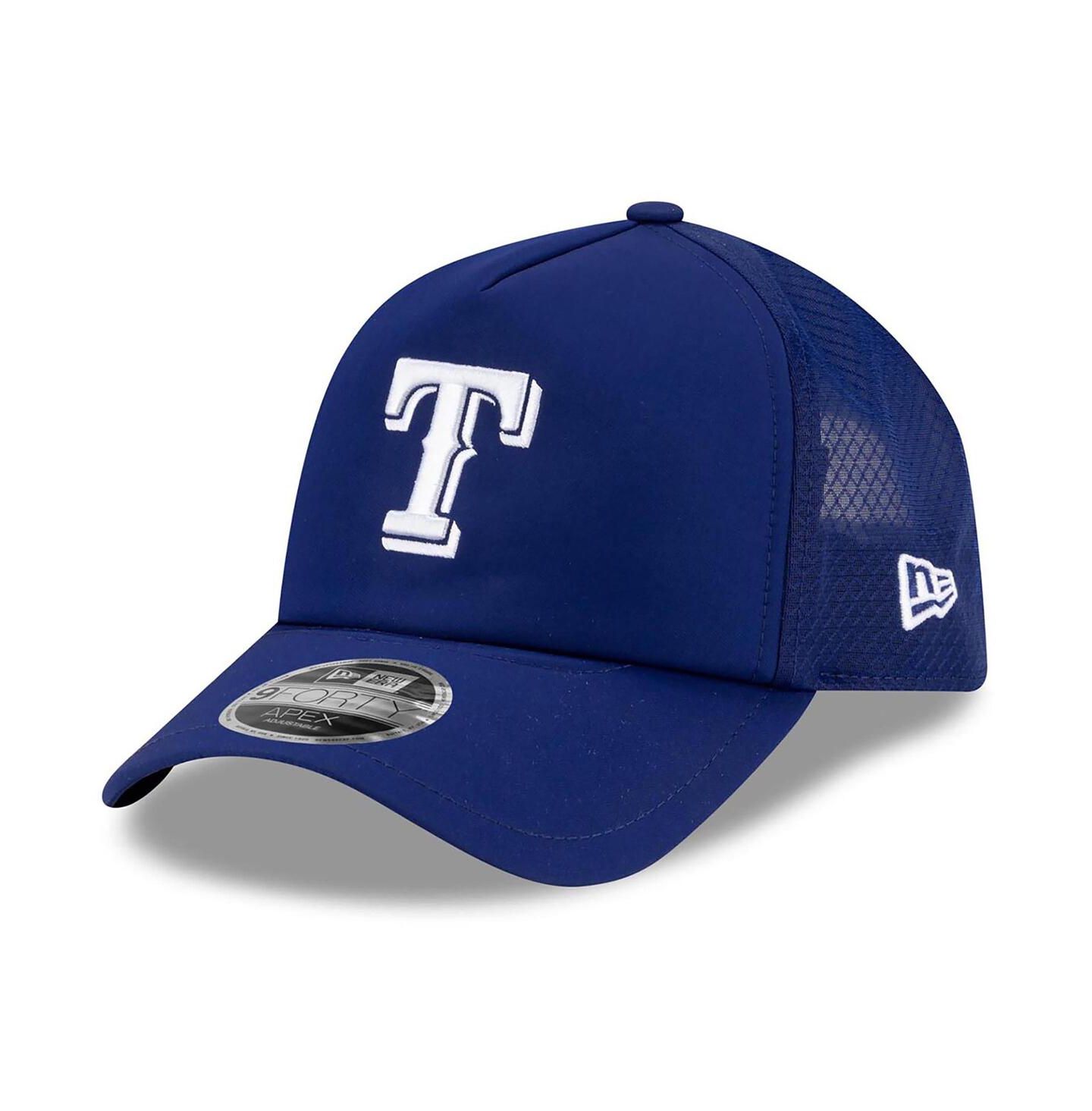 Мужская кепка New Era Royal Texas Rangers 2026 Batting Practice Apex 9FORTY Adjustable Trucker Hat — фото 1