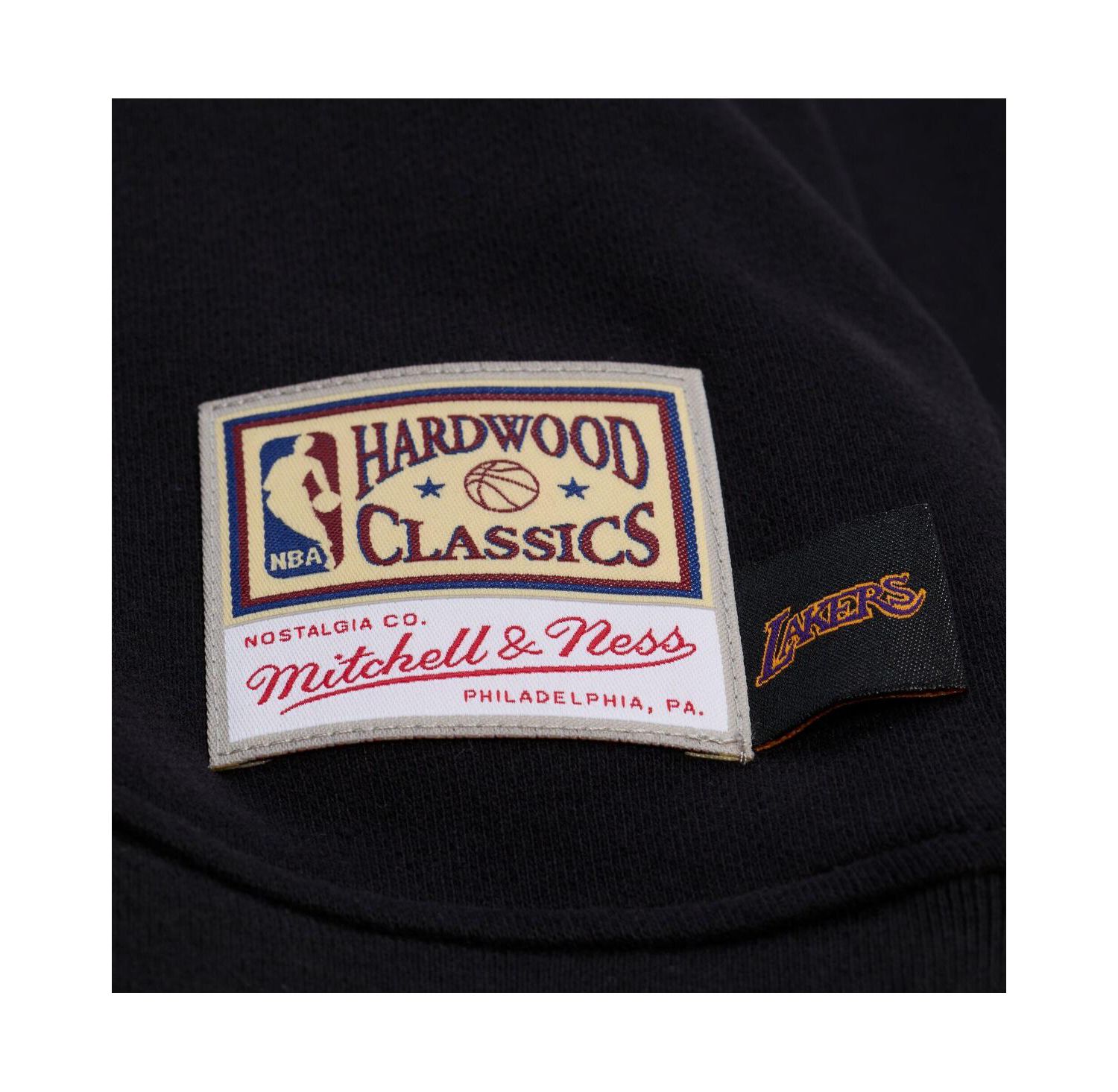 Women's Black Los Angeles Lakers Hardwood Classics Script Lightweight Sweatshirt