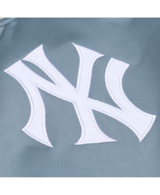 Men's Gray New York Yankees Thunderstorm Head Coach Lightweight Satin Full-Snap Jacket