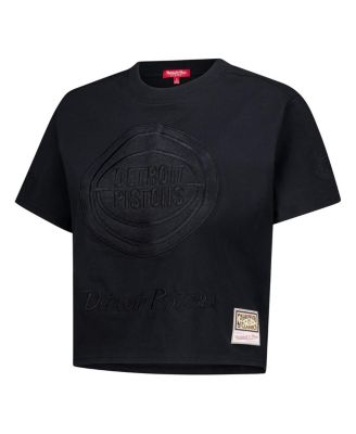 Women's Black Detroit Pistons Phantom Cropped T-Shirt
