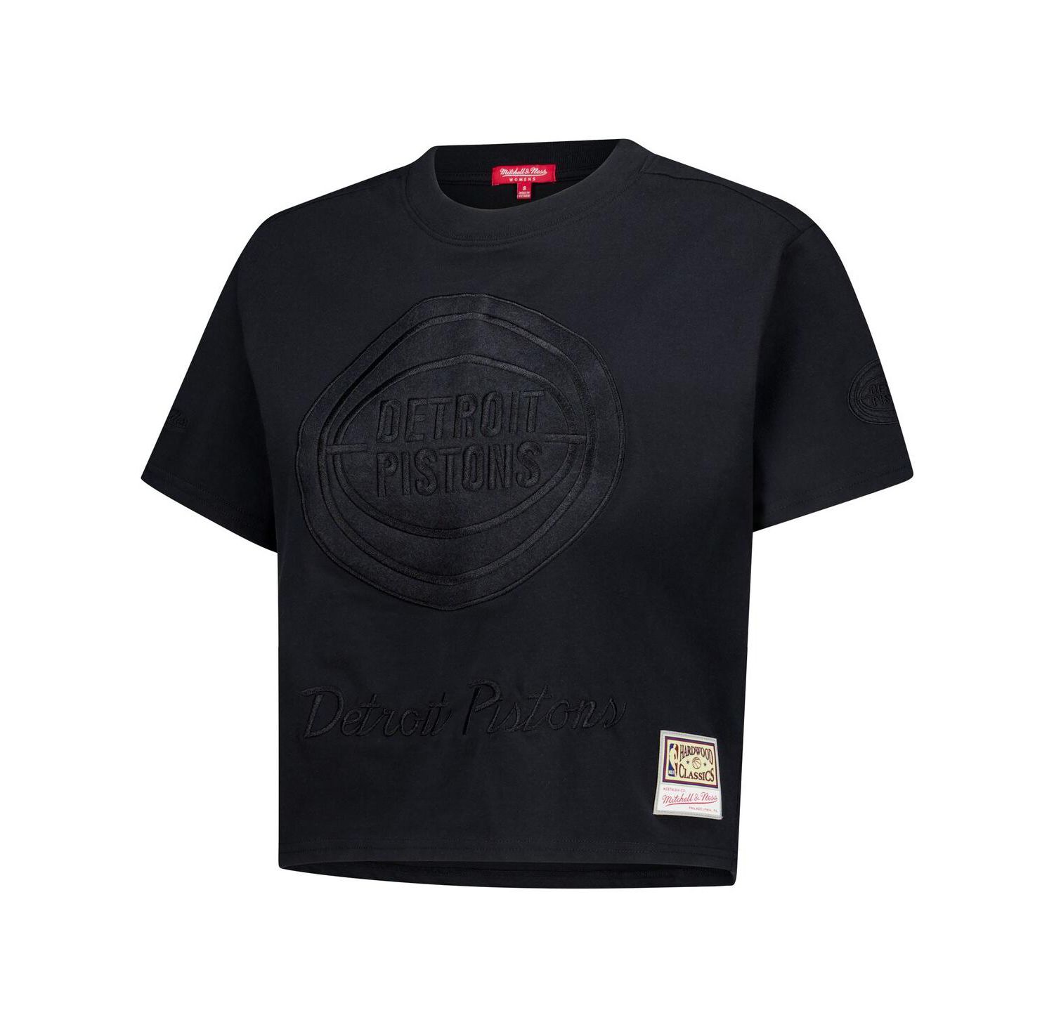 Women's Black Detroit Pistons Phantom Cropped T-Shirt