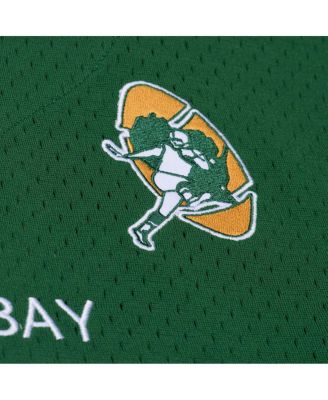 Men's Green Bay Packers Green Head Coach Mesh Full-Button Fashion Jersey
