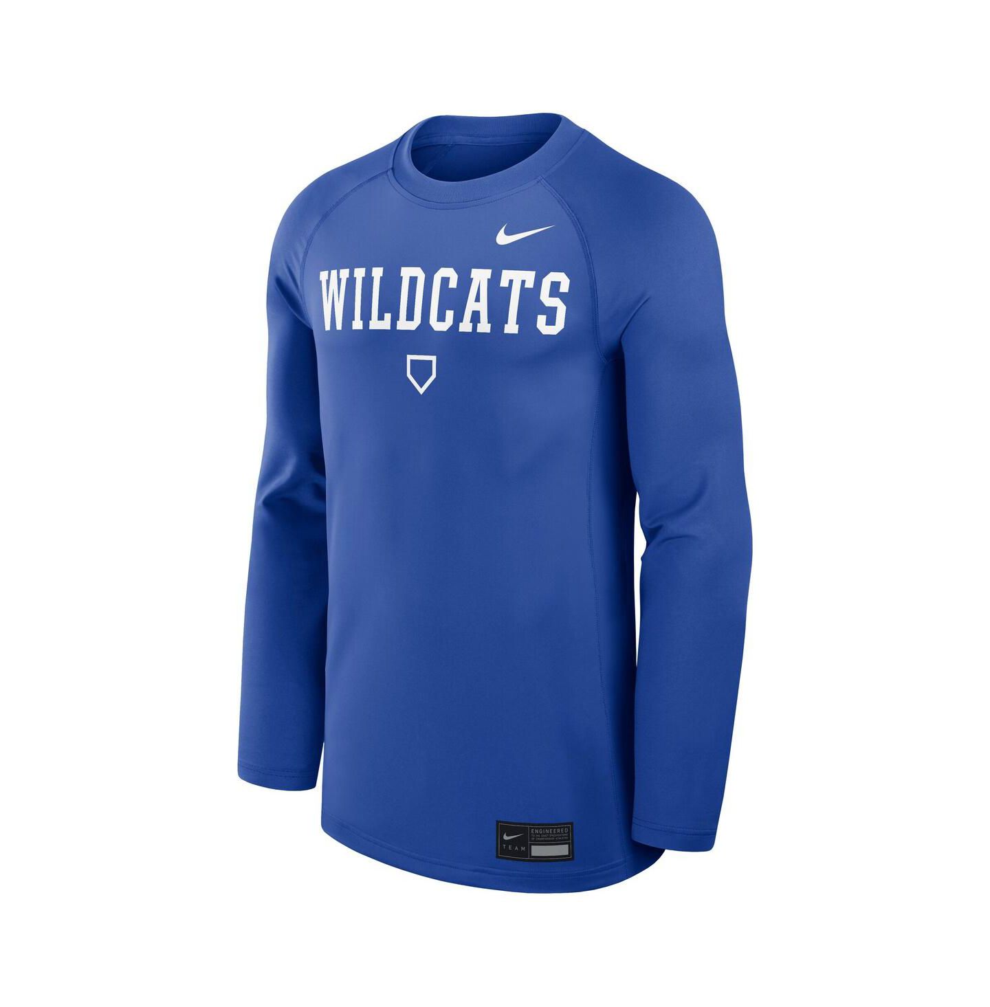 Мужская футболка Nike Royal Kentucky Wildcats Dugout Game Time Raglan Dri-FIT Long Sleeve — фото 2