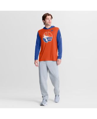 Men's Orange/Royal Florida Gators Campus Legacy Tri-Blend Long Sleeve Hooded T-Shirt