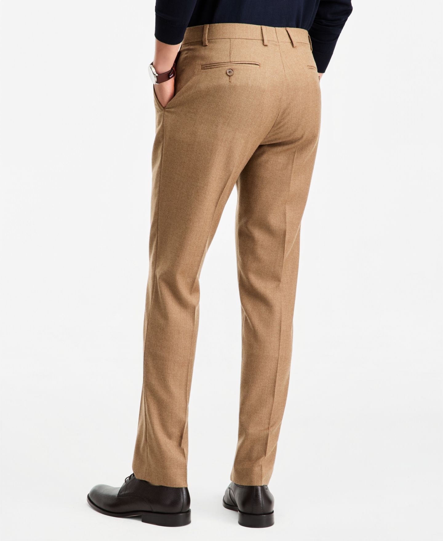 Мужские брюки Tommy Hilfiger Modern-Fit Wool Tan Flannel Suit Separates Pant, цвет: Рыжевато-коричневый — фото 4