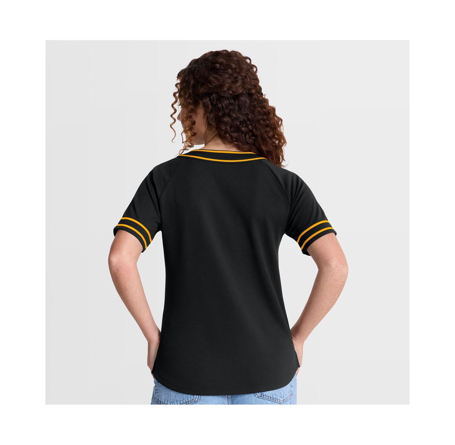 Women's Black Pittsburgh Pirates Diva Race Ahead Raglan V-Neck T-Shirt