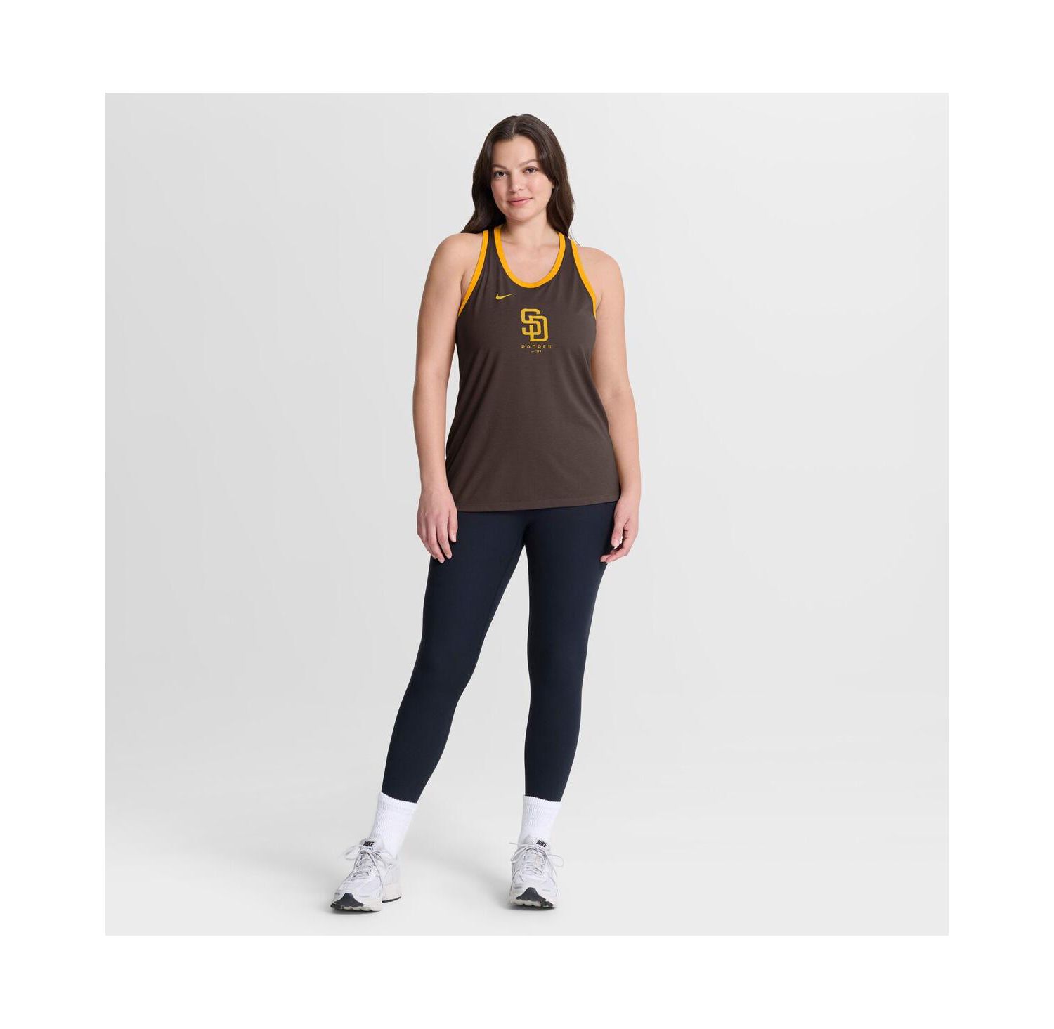 Women's Brown San Diego Padres Tri-Blend Dri-FIT Racerback Tank Top