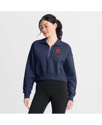 Women's Navy Detroit Tigers Primetime Phoenix Fleece Half-Zip Sweatshirt