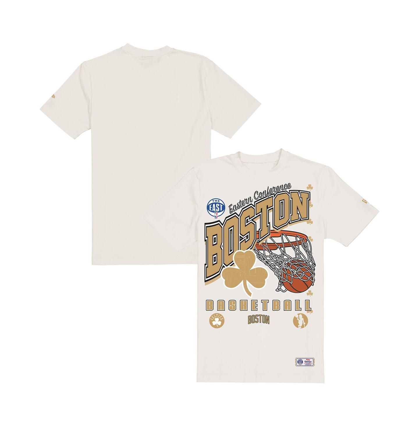 Мужская футболка New Era Cream Boston Celtics Oversized City Edition Remix Vintage — фото 1