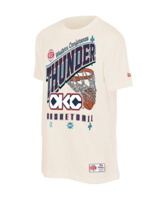 Men's Cream Oklahoma City Thunder Oversized City Edition Remix Vintage T-Shirt