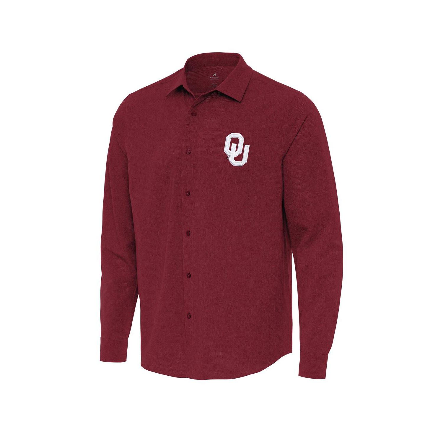 Men's Cardinal Oklahoma Sooners Exposure Woven Long Sleeve Button-Up Shirt