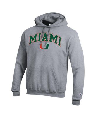 Men's Heather Gray Miami Hurricanes Arch Over Logo Pullover Hoodie