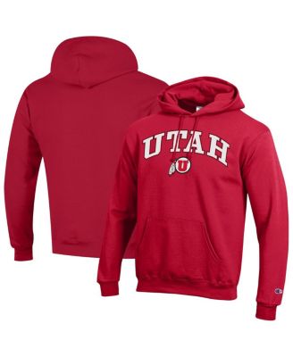 Men's Scarlet Utah Utes Arched Logo Fleece Pullover Hoodie
